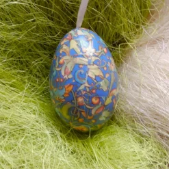 Osterei Gänseei mit italienischem Buntpapier – Einzigartige Decoupage-Dekoration 8-9 cm