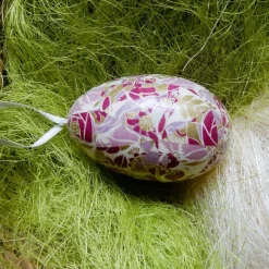 Osterei Gänseei mit italienischem Buntpapier – Einzigartige Decoupage Dekoration