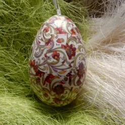 Osterei Gänseei mit italienischem Buntpapier – Einzigartige Decoupage-Dekoration 9-10 cm