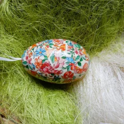 Osterei Gänseei mit italienischem Buntpapier – Einzigartige Decoupage-Dekoration 9-10 cm