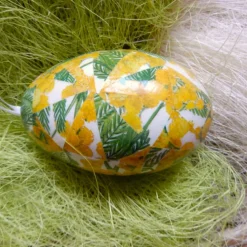 Osterei Gänseei mit italienischem Buntpapier – Einzigartige Decoupage-Dekoration 9-10 cm