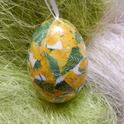Osterei Gänseei mit italienischem Buntpapier – Einzigartige Decoupage-Dekoration 9-10 cm