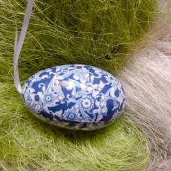 Osterei Gänseei mit italienischem Buntpapier – Einzigartige Decoupage-Dekoration 9-10 cm