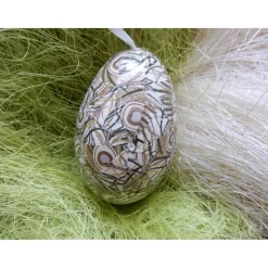 Osterei Gänseei mit italienischem Buntpapier – Einzigartige Decoupage-Dekoration 9-10 cm