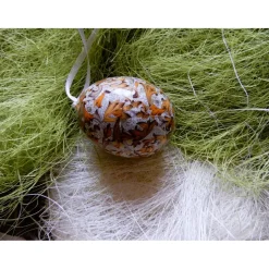 Osterei handgefertigt mit italienisches Buntpapier in Decoupage-Technik beklebt