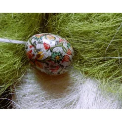 Osterei handgefertigt mit italienisches Buntpapier in Decoupage-Technik beklebt