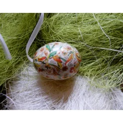 Osterei handgefertigt mit italienisches Buntpapier in Decoupage-Technik beklebt