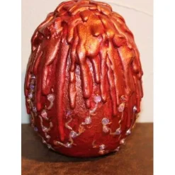 Osterei KUPFER & ROSEN Acrylmalerei auf einem Keramikei Ostergeschenk Künstler-Ei Sammlerstück