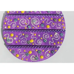 Osterei LILA OSTERZAUBER Ostergeschenk auf einem Holzei Künstler-Ei Wanddeko Collage Osterdekoration aus Holz