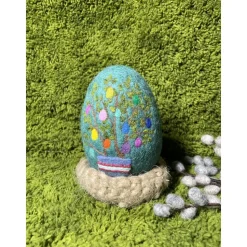 Osterei mit dem Ostebaum Nadelfilzarbeit