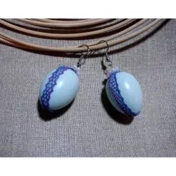 Osterei Ohrringe hellblau hellgrün earrings Unikat unique copy Geschenk für sie gift for her Frühling Ostern spring eastern