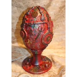 Osterei STEAMPUNK Osterdeko Kunststoffei dekoriert mit Modeliermasse im Steampunk-Industrial-Stil Viktorianisch Deko-Ei