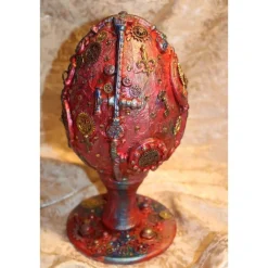 Osterei STEAMPUNK Osterdeko Kunststoffei dekoriert mit Modeliermasse im Steampunk-Industrial-Stil Viktorianisch Deko-Ei