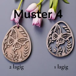 Ostereianhänger aus Holz graviert – Personalisierte Frühlingsdeko & Sternenkind Andenken