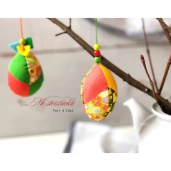 Ostereier bunt Gänseei groß Osterschmuck Patchworkei