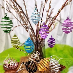 Ostereier Dekoeier für den Osterstrauß 4er Set, verschiedene Farbkombis, Aluband