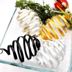 Ostereier Dekoeier für den Osterstrauß 4er Set, verschiedene Farbkombis, Aluband