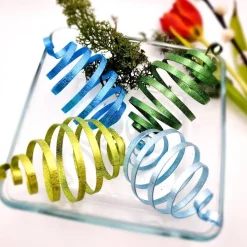 Ostereier Dekoeier für den Osterstrauß 4er Set, verschiedene Farbkombis, Aluband