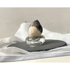 Ostereier gold dunkelgrau Stoffeier Gänseeigroß