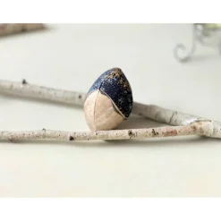 Ostereier gold dunkelgrau Stoffeier Gänseeigroß