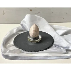 Ostereier gold dunkelgrau Stoffeier Gänseeigroß