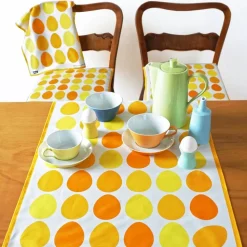 OSTEREIER TISCHLÄUFER Platzdeckchen aus Bio-Baumwolle