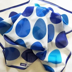 OSTEREIER TUCH BLAU Ostern Baumwolle Seide