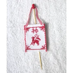 Osterfahne, Osterlamm Fahne, Tischdekoration, Osterschmuck religiös Handarbeit