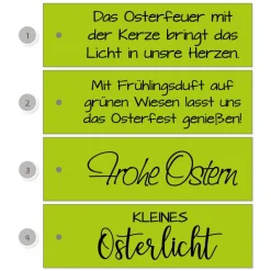 Osterfeuer to go Kerze mit Schriftzug wahlweise mit Lindt Schokohase - Ostergeschenk, Mitbringsel, Ostern, Gastgeschenk