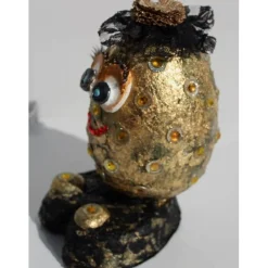 Osterfigur GOLDIE EIERMEIER witziges Ostergeschenk kleine Skulptur Deko-Ei Künstler-Ei Osterei