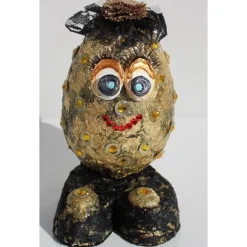 Osterfigur GOLDIE EIERMEIER witziges Ostergeschenk kleine Skulptur Deko-Ei Künstler-Ei Osterei