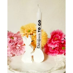 Ostergeschenk aus Gießmasse m. Kerze, Ostern, Osterdeko,Osterhase,Mitbringsel,Mitgebsel, Kerzenhalter, Ostergeschenk,Gas