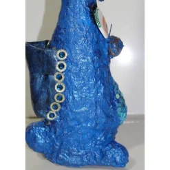 Ostergeschenk BLUE BUNNY handgefertigte Künstler-Figur Osterdeko Geldgeschenk Osterhase handgefertigtes Unikar Upcycling