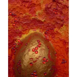 Ostergeschenk GOLDEN EI ;) abstraktes Dekoei auf einem Keilrahmen witzige Wanddeko Künstler-Ei  abstrakte Kunst