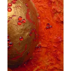 Ostergeschenk GOLDEN EI ;) abstraktes Dekoei auf einem Keilrahmen witzige Wanddeko Künstler-Ei  abstrakte Kunst