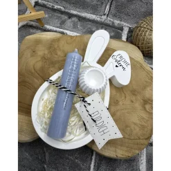 Ostergeschenk I Hasentablett I Handmade I Kerze mit Spruch I Tischdeko I Osterdekoration