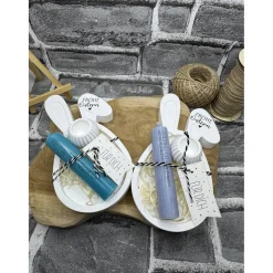 Ostergeschenk I Hasentablett I Handmade I Kerze mit Spruch I Tischdeko I Osterdekoration