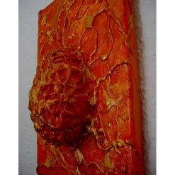 Ostergeschenk OSTERFEUER abstraktes Dekoei auf einem Keilrahmen witzige Wanddeko Künstler-Ei  abstrakte Kunst