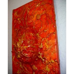 Ostergeschenk OSTERFEUER abstraktes Dekoei auf einem Keilrahmen witzige Wanddeko Künstler-Ei  abstrakte Kunst