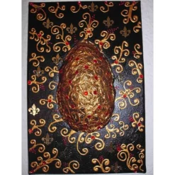 Ostergeschenk OSTERGOLD abstraktes Dekoei auf einem Keilrahmen witzige Wanddeko Künstler-Ei  abstrakte Kunst
