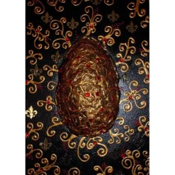 Ostergeschenk OSTERGOLD abstraktes Dekoei auf einem Keilrahmen witzige Wanddeko Künstler-Ei  abstrakte Kunst