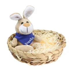 Ostergeschenk Osterkörbchen mit Hasen u. Namen Osternest - Geschenk zu Ostern personalisiert Set aus Kuscheltier & Hase