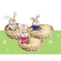 Ostergeschenk Osterkörbchen mit Hasen u. Namen Osternest - Geschenk zu Ostern personalisiert Set aus Kuscheltier & Hase