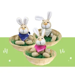 Ostergeschenk Osterkörbchen mit Hasen u. Namen Osternest - Geschenk zu Ostern personalisiert Set aus Kuscheltier & Hase