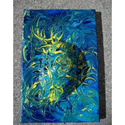 Ostergeschenk OSTERWASSER abstraktes Dekoei auf einem Keilrahmen witzige Wanddeko Künstler-Ei  abstrakte Kunst