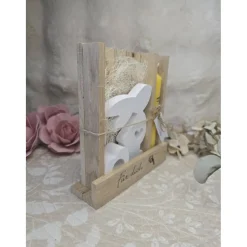 Ostergeschenk-Set „Für dich“ – Holzbox mit Raysin Hase & Herz-Kerzenhalter