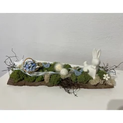 Ostergesteck auf einer Baumrinde