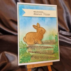 Osterhase - Mohrrübe - Willkommen kleiner Hase - Osterkarte