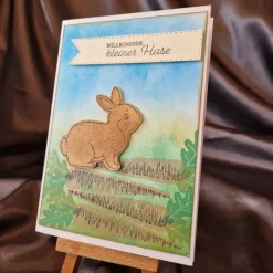 Osterhase - Mohrrübe - Willkommen kleiner Hase - Osterkarte