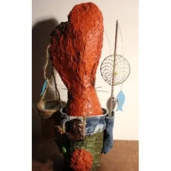 Osterhase ANGLERHASERL handgefertigte Künstler-Figur Osterdeko Geschenk für Angel-Fans Geldgeschenk